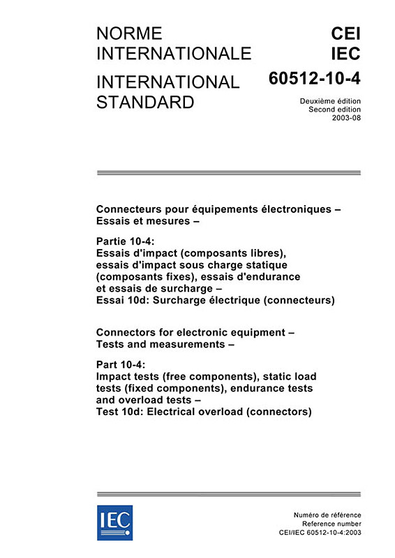 Cover IEC 60512-10-4:2003